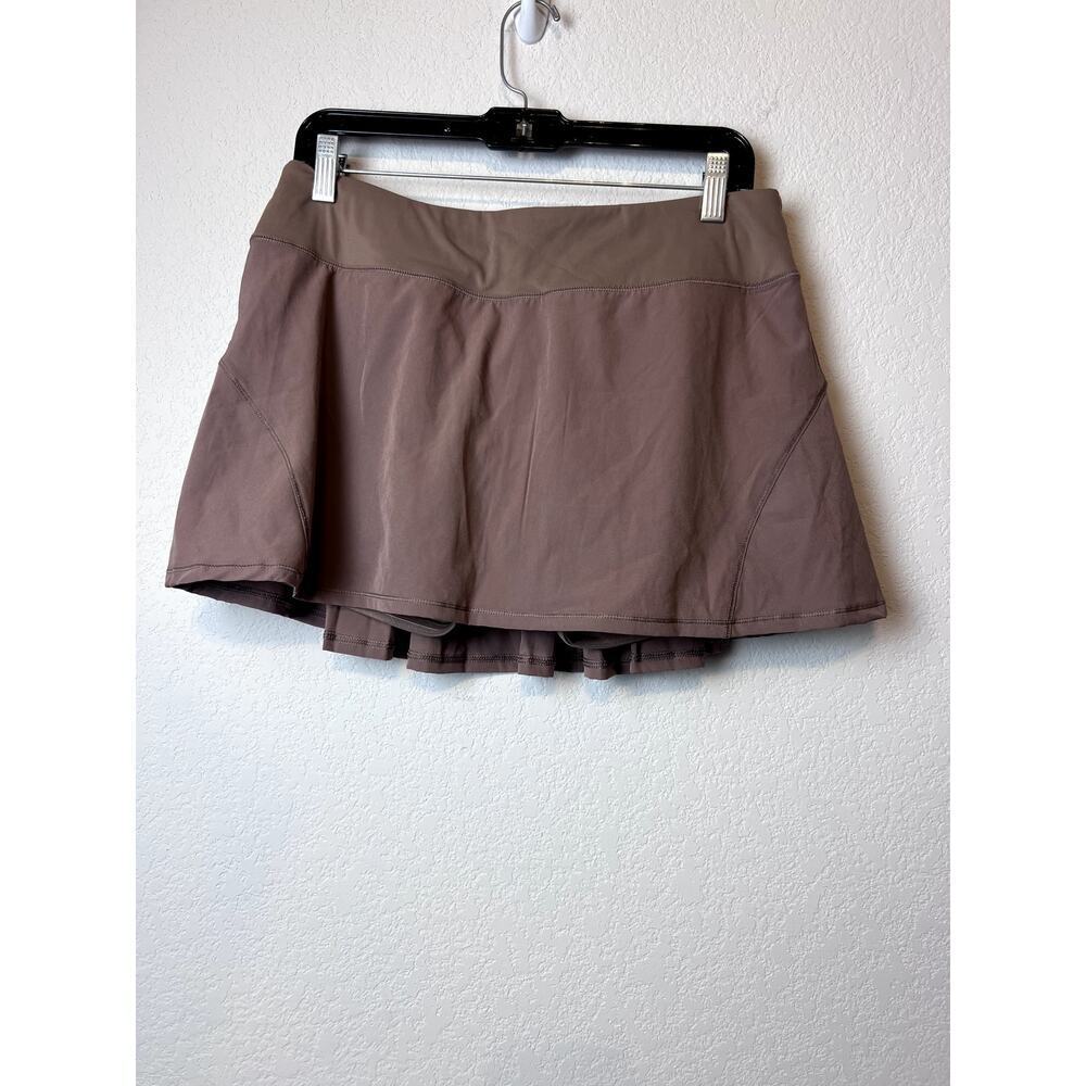 New CRZ Yoga Women's Brown Pleated Active Skort Large